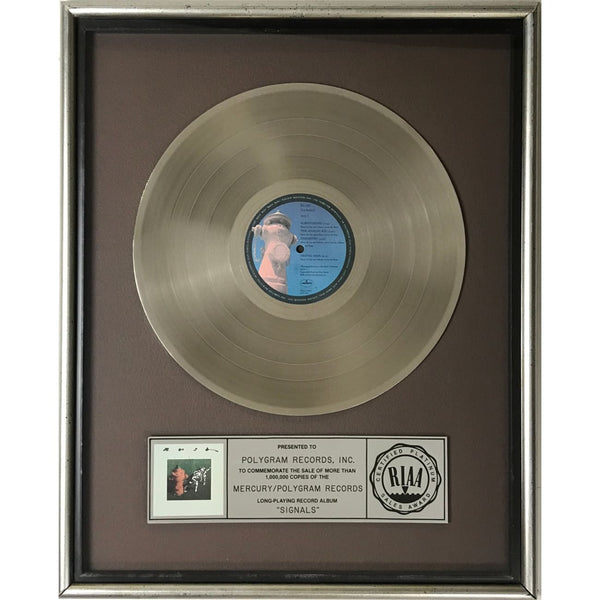Rush Signals RIAA Platinum LP Award - Record Award
