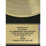 Sly & The Family Stone There’s A Riot Goin’ On RIAA Gold LP Award presented to Sly Stone - Record Award