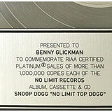 Snoop Dogg No Limit Top Dogg RIAA Platinum Album Award - Record Award