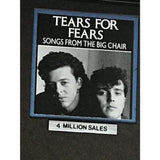 Tears For Fears Songs From The Big Chair RIAA 4x Multi-Platinum Album Award - Record Award