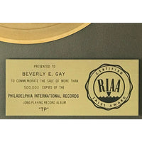 Teddy Pendergrass TP RIAA Gold LP Award - Record Award