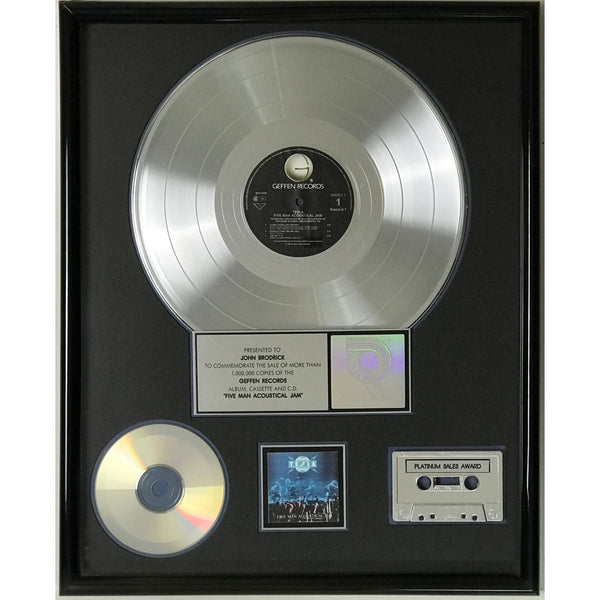 Tesla Five Man Acoustical Jam RIAA Platinum Album Award
