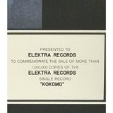 The Beach Boys Kokomo RIAA Platinum Single Award