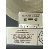 The Cars Heartbeat City RIAA 2x Multi-Platinum LP Award presented to Greg Hawkes - RARE - Record Award