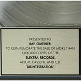 The Cure Disintegration RIAA Platinum Album Award - Record Award