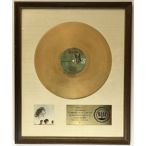 The Doors 13 White Matte RIAA Gold LP Award presented to Jim Morrison - RARE