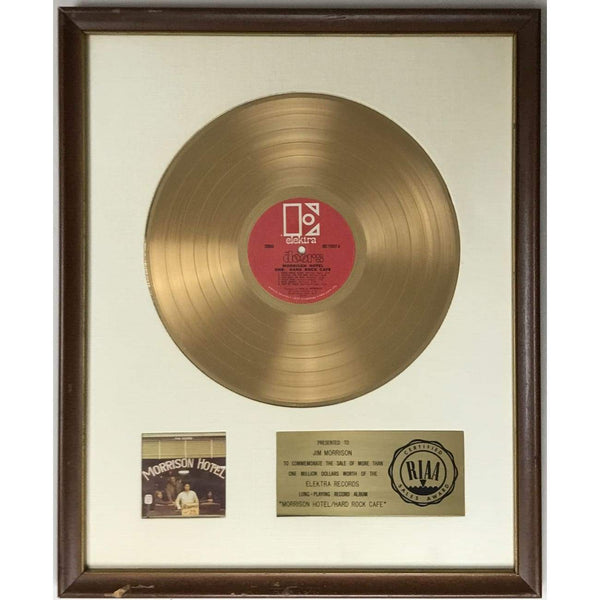 The Doors Morrison Hotel RIAA Gold LP Award presented to Jim Morrison - RARE - Record Award