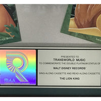 The Lion King soundtrack RIAA 2x Multi-Platinum Album Award