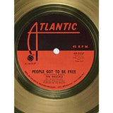 The Rascals People Got To Be Free White Matte RIAA Gold 45 Award - RARE