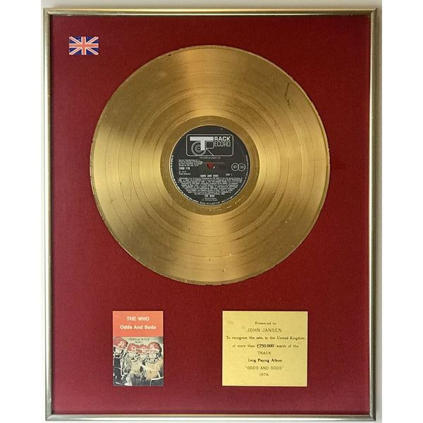 The Who Odds and Sods BPI Gold LP Award - RARE