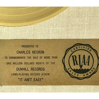 Three Dog Night It Ain’t Easy White Matte RIAA Gold LP Award presented to Chuck Negron - RARE - Record Award