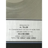 Tom Petty Into The Great Wide Open RIAA Platinum Album Award