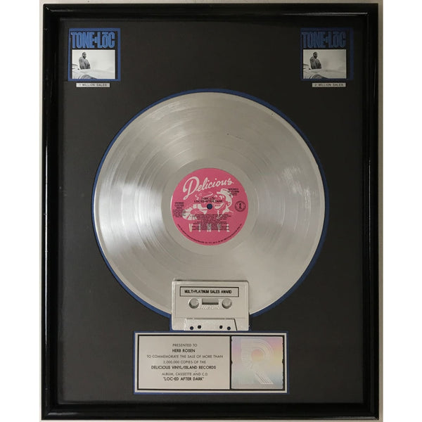 Tone Lōc Lōc-ed After Dark RIAA 2x Multi-Platinum Album Award - Record Award
