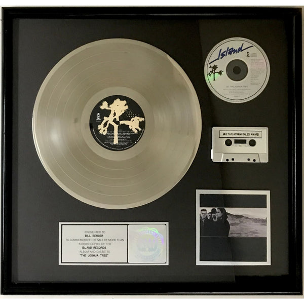 U2 The Joshua Tree RIAA 5x Multi-Platinum Album Award - Record Award