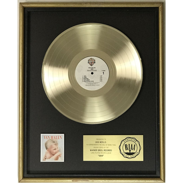 Van Halen 1984 RIAA Gold Album Award - Record Award
