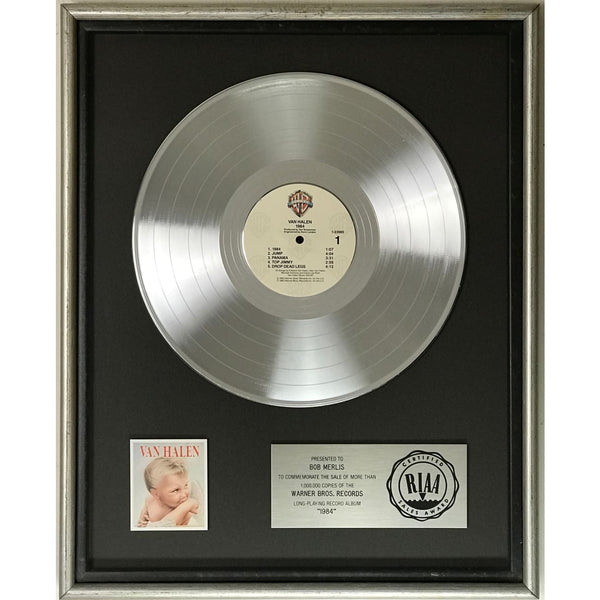 Van Halen 1984 RIAA Platinum Album Award - Record Award