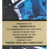 Warped Tour 2005 RIAA Gold Award - Record Award