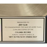 Warrant Dirty Rotten Filthy Stinking Rich RIAA 2x Multi-Platinum Album Award