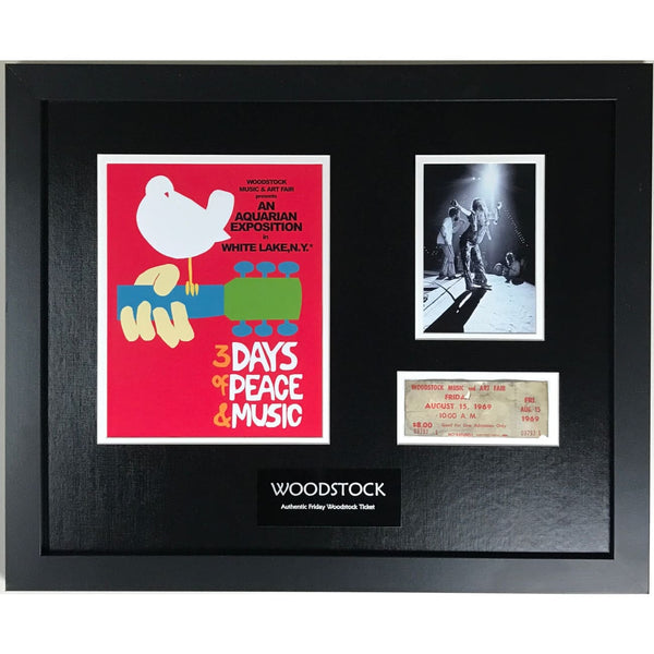 Woodstock Genuine Ticket Collage - Music Memorabilia Collage