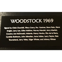 Woodstock Poster & Ticket Collage Signed By 21 Artists w/Epperson LOA - Music Memorabilia Collage