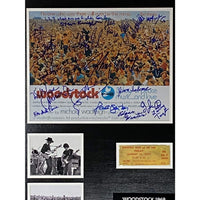 Woodstock Poster & Ticket Collage Signed By 21 Acts w/Epperson LOA