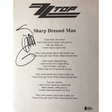 ZZ Top Lyrics Collage Signed by Billy Gibbons w/BAS COA