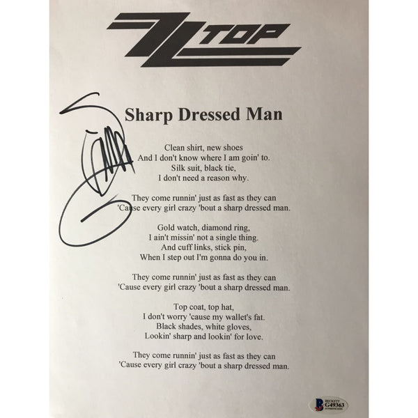 ZZ Top Lyrics Collage Signed by Billy Gibbons w/BAS COA – MusicGoldmine.com ZZ Top Lyrics Collage Signed by Billy Gibbons w/BAS COA – MusicGoldmine.com